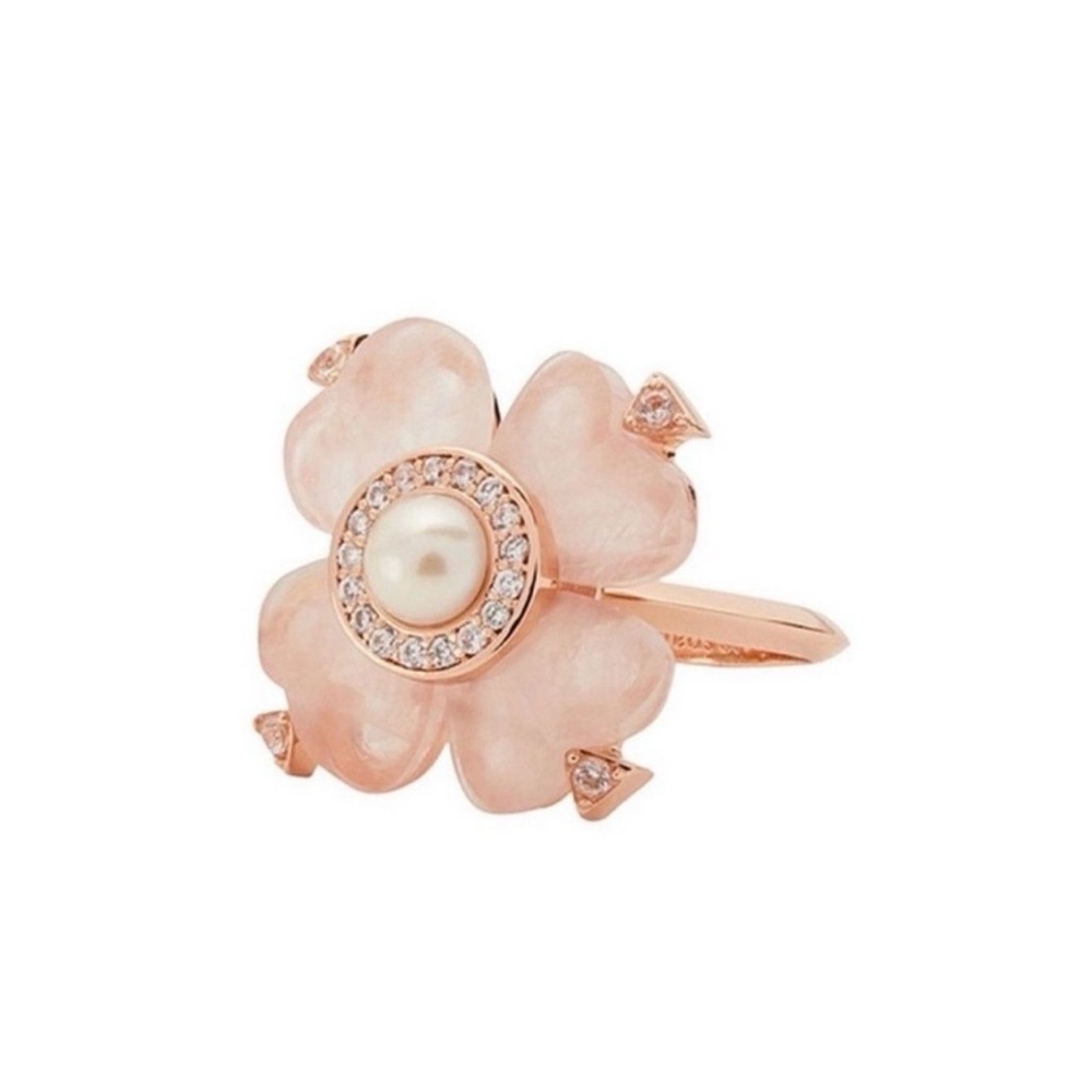KATE SPADE FLOWER RING NWT w/ Dust Bag SZ 5 Rose Gold Tone
